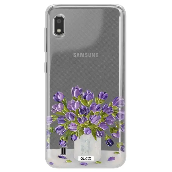 a bunch of purple flowers Samsung A10 Clear TPU Case