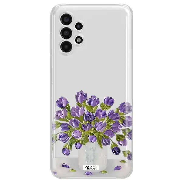 a bunch of purple flowers Samsung A13 4g Clear TPU Case