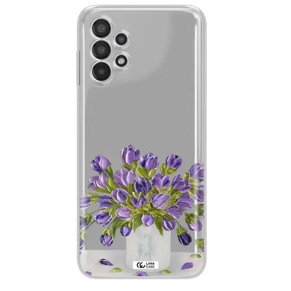 a bunch of purple flowers Samsung A13 Clear TPU Case
