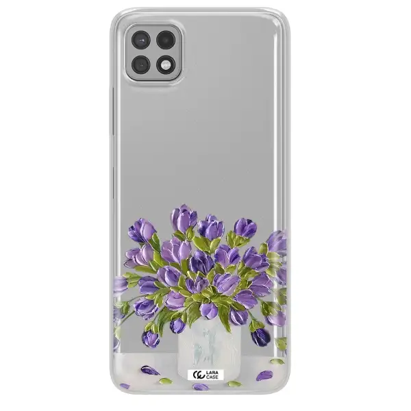 a bunch of purple flowers Samsung A22 5g Clear TPU Case