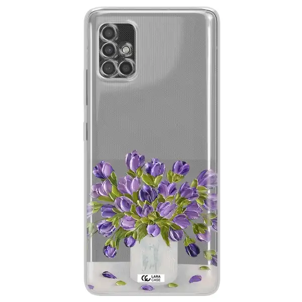 A Bunch Of Purple Flowers Samsung A40S Clear Tpu Case