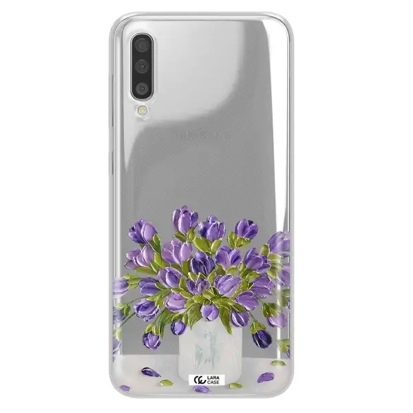 a bunch of purple flowers Samsung A50 Clear TPU Case