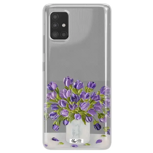 a bunch of purple flowers Samsung A51 Clear TPU Case