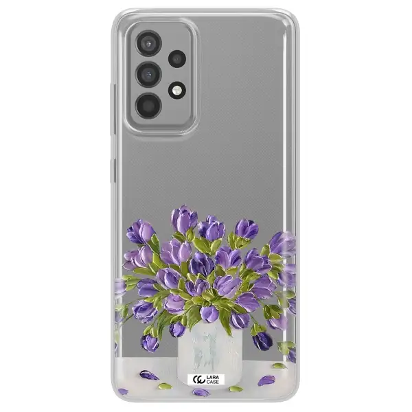 a bunch of purple flowers Samsung A52 Clear TPU Case