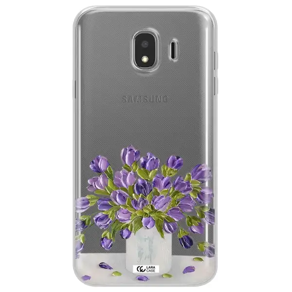 a bunch of purple flowers Samsung J4 Clear TPU Case