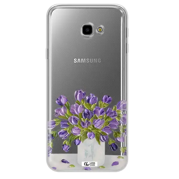 a bunch of purple flowers Samsung J4 Plus Clear TPU Case