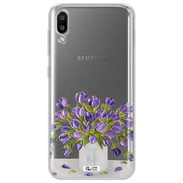 a bunch of purple flowers Samsung M10 Clear TPU Case