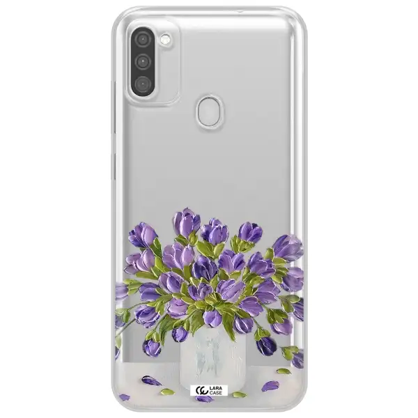 a bunch of purple flowers Samsung M11 Clear TPU Case