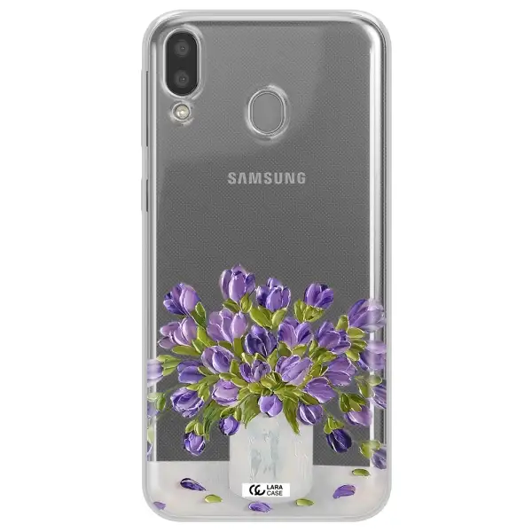 a bunch of purple flowers Samsung M20 Clear TPU Case