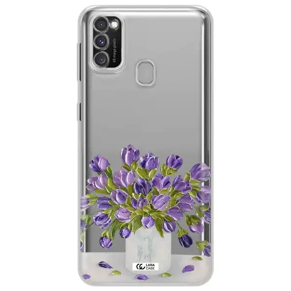 a bunch of purple flowers Samsung M30S Clear TPU Case