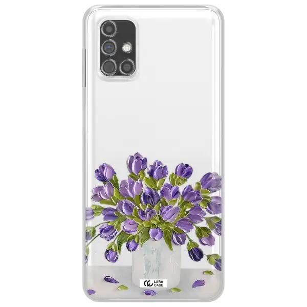 a bunch of purple flowers Samsung M31S Clear TPU Case
