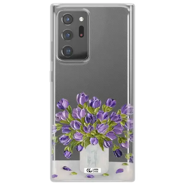 a bunch of purple flowers Samsung Note 20 Ultra Clear TPU Case