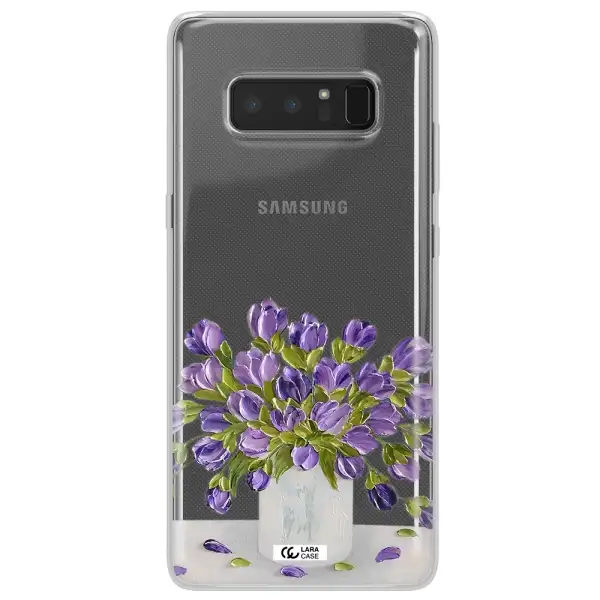 a bunch of purple flowers Samsung Note 8 Clear TPU Case