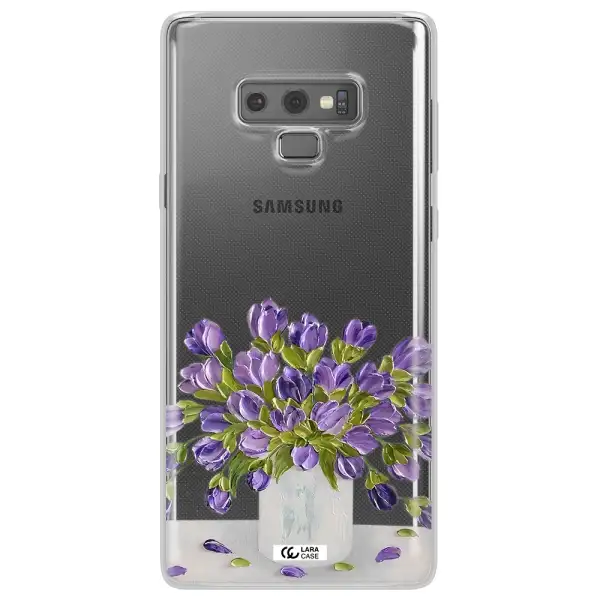 a bunch of purple flowers Samsung Note 9 Clear TPU Case