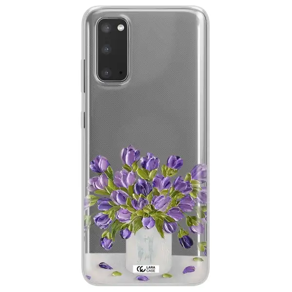 a bunch of purple flowers Samsung S20 Clear TPU Case