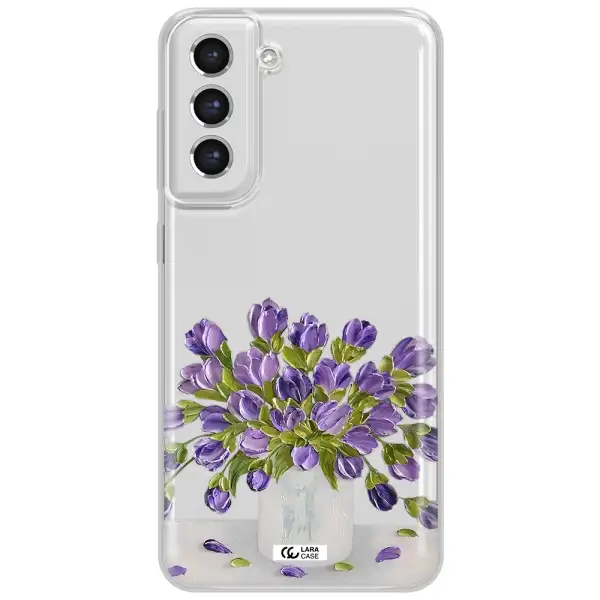 A Bunch Of Purple Flowers Samsung S21 Fe Clear Tpu Case