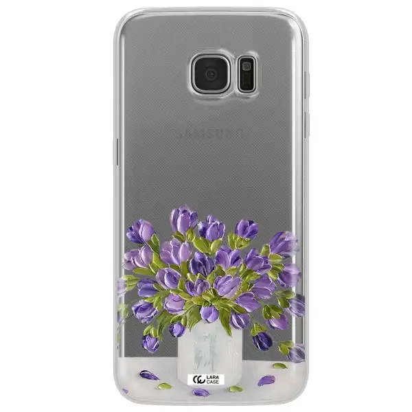 a bunch of purple flowers Samsung S7 Edge Clear TPU Case