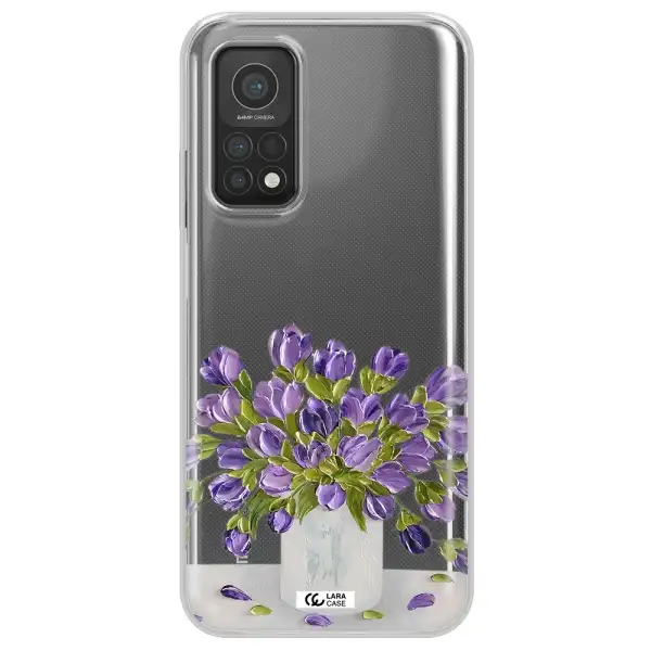 a bunch of purple flowers Xiaomi Mi 10T Clear TPU Case