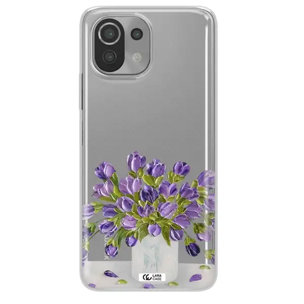 a bunch of purple flowers Xiaomi Mi 11 Lite Clear TPU Case