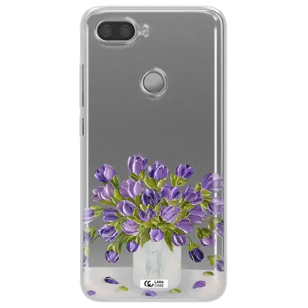 a bunch of purple flowers Xiaomi Mi 8 Lite Clear TPU Case
