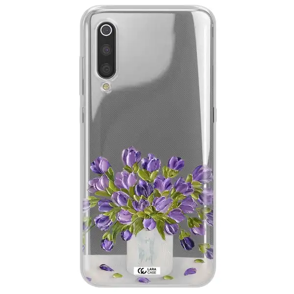 a bunch of purple flowers Xiaomi Mi 9 Clear TPU Case