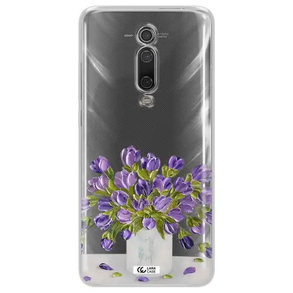 a bunch of purple flowers Xiaomi Mi 9T Clear TPU Case