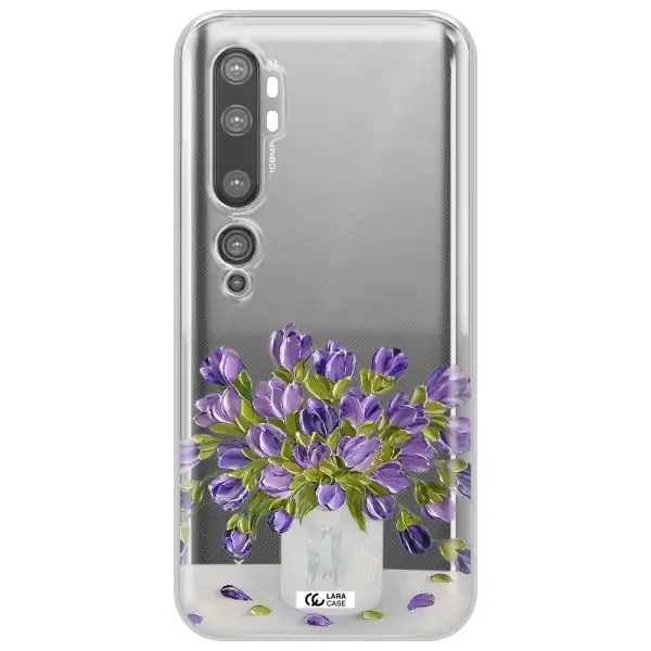 a bunch of purple flowers Xiaomi Mi Note 10 Clear TPU Case