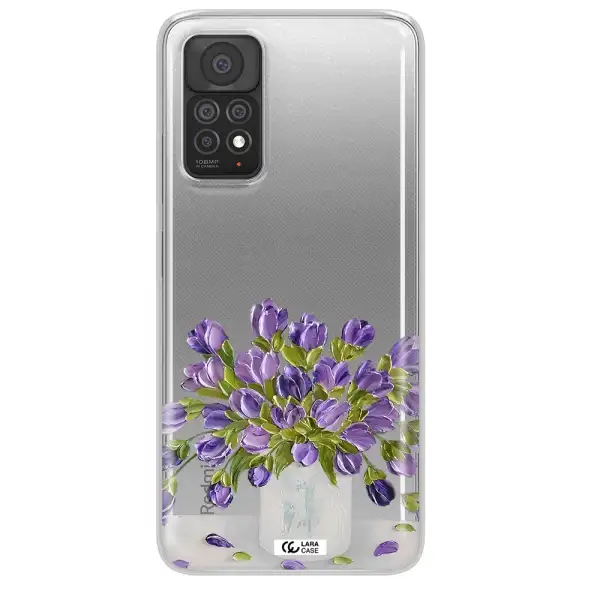 a bunch of purple flowers Xiaomi Note 11 Pro Clear TPU Case