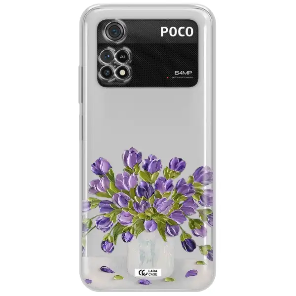 A Bunch Of Purple Flowers Xiaomi Poco M4 Pro 4G Clear Tpu Case