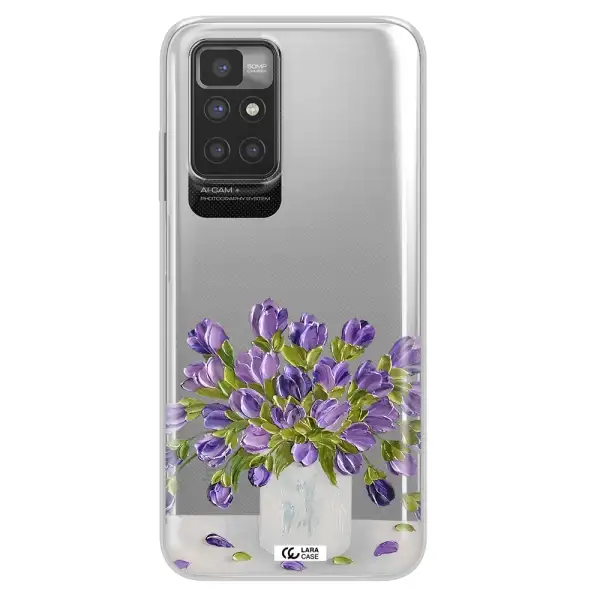 a bunch of purple flowers Xiaomi Redmi 10 Clear TPU Case