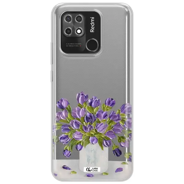 a bunch of purple flowers Xiaomi Redmi 10C Clear TPU Case