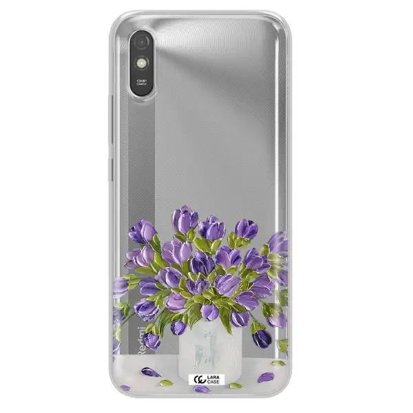 a bunch of purple flowers Xiaomi Redmi 9A Clear TPU Case