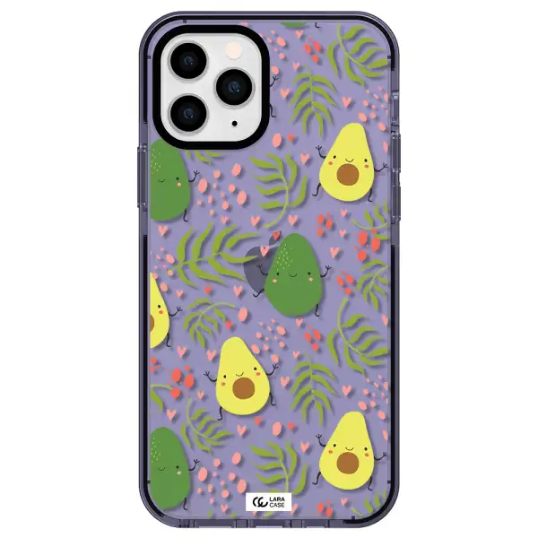 a pattern of avocado and leaves Apple iPhone 11 pro impact Lilac Case