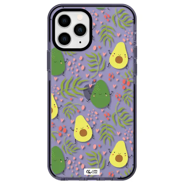 a pattern of avocado and leaves Apple iPhone 11 pro max impact Lilac Case