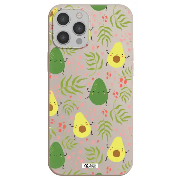 a pattern of avocado and leaves Apple iPhone 12 pro Silicone Stone Case