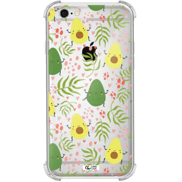 a pattern of avocado and leaves Apple iPhone 6 Clear PC Case