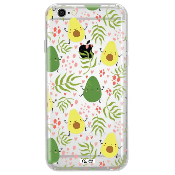 a pattern of avocado and leaves Apple iPhone 6 Clear TPU Case