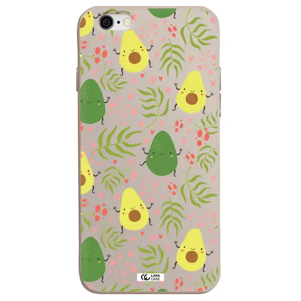 a pattern of avocado and leaves Apple iPhone 6 Silicone Stone Case
