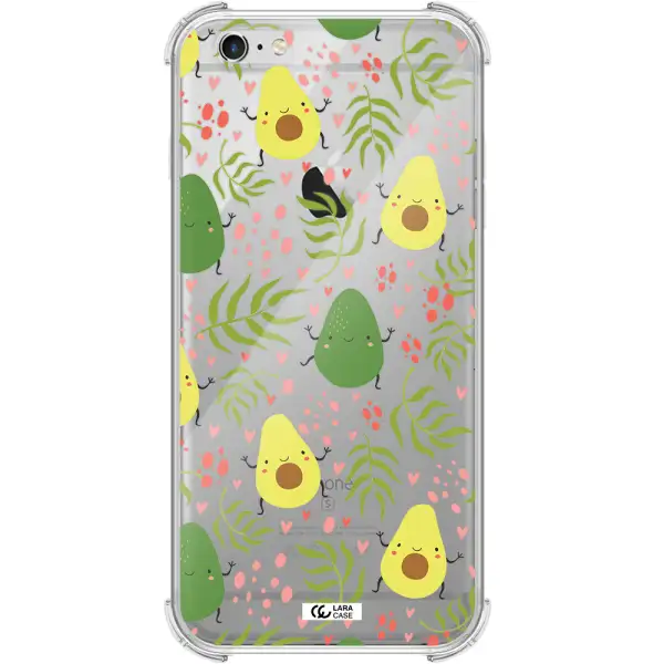 a pattern of avocado and leaves Apple iPhone 6S Clear PC Case