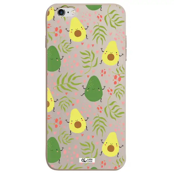 a pattern of avocado and leaves Apple iPhone 6S Silicone Stone Case