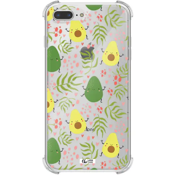 a pattern of avocado and leaves Apple iPhone 7 plus Clear PC Case
