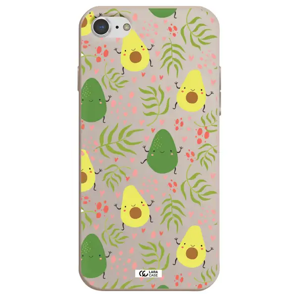 a pattern of avocado and leaves Apple iPhone 8 Silicone Stone Case