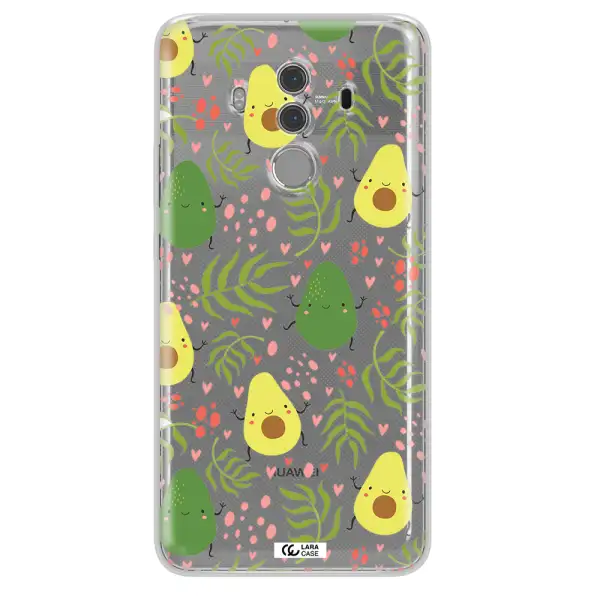 a pattern of avocado and leaves Huawei Mate 10 Pro Clear TPU Case