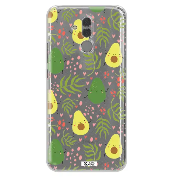 a pattern of avocado and leaves Huawei Mate 20 Lite Clear TPU Case