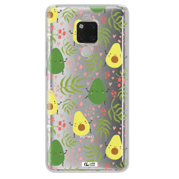 a pattern of avocado and leaves Huawei Mate 20X Clear TPU Case