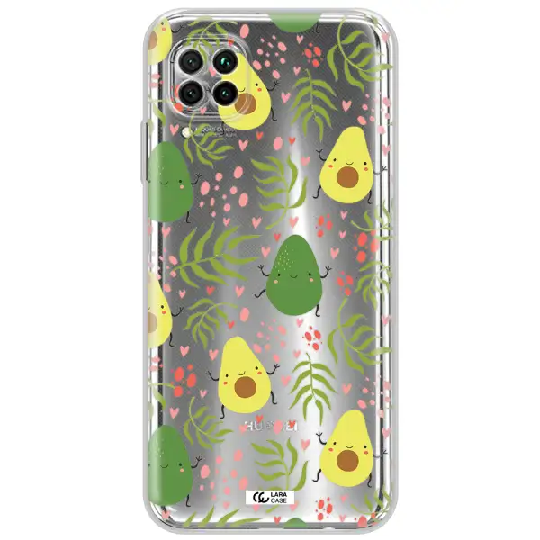 A Pattern Of Avocado And Leaves Huawei Nova 7I Clear Tpu Case