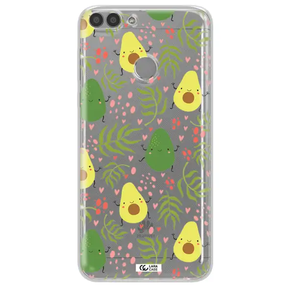 a pattern of avocado and leaves Huawei P Smart 2017 Clear TPU Case