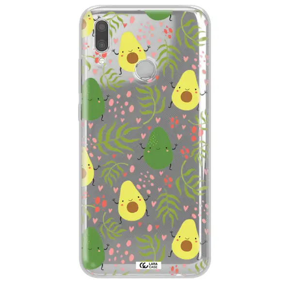 a pattern of avocado and leaves Huawei P Smart 2019 Clear TPU Case