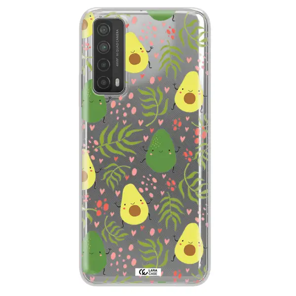 a pattern of avocado and leaves Huawei P Smart 2021 Clear TPU Case