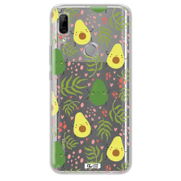 a pattern of avocado and leaves Huawei P Smart Z Clear TPU Case
